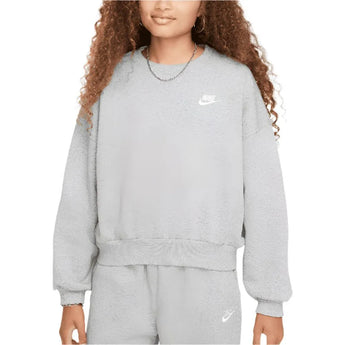 Girls' Sportswear Club Fleece Crew Neck Sweatshirt-Apparel-Nike-FZ9244-063-Tennis Express