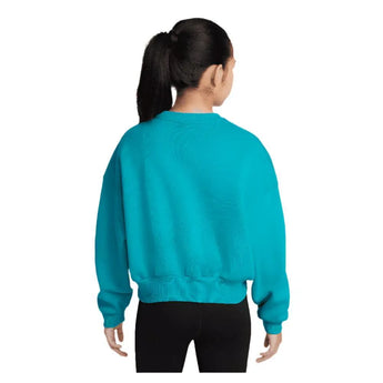 Girls' Sportswear Club Fleece Crew Neck Sweatshirt-Apparel-Nike-FZ9244-345_1-Tennis Express