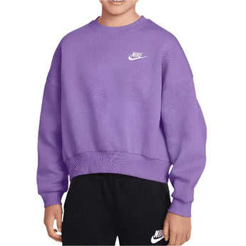 Girls' Sportswear Club Fleece Crew Neck Sweatshirt-Apparel-Nike-FZ9244-532-Tennis Express