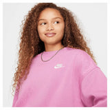 Girls Boxy Crew-Neck Sweatshirt Magic Flamingo-Apparel-Nike-FZ9244-646-2-3-[Sku]-Tennis Express