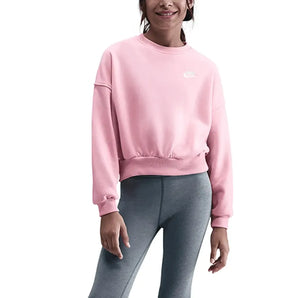 Girls' Sportswear Club Fleece Boxy Crew-Neck Sweatshirt Med Soft Pink-Apparel-Nike-FZ9244-690H25-2-Tennis Express