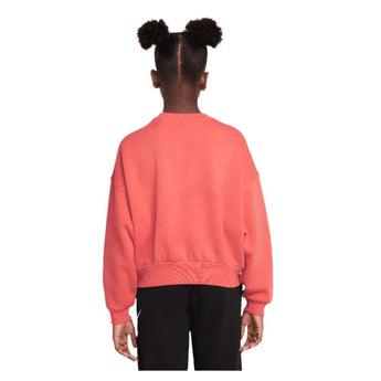 Girls' Sportswear Club Fleece Crew Neck Sweatshirt-Apparel-Nike-FZ9244-814_1-Tennis Express