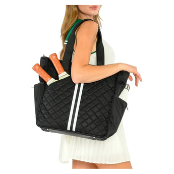 Belle Tennis and Pickleball Tote Black-Bags-Trelle Co.-G5001BEL5-0001-1-Tennis Express
