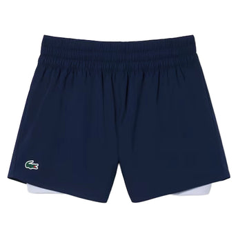 Women's Players Tennis Shorts Navy and Phoenix Blue-Apparel-Lacoste-GF9972-WB3-Tennis Express
