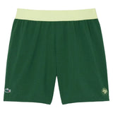 Men's Official Roland Garros Players Tennis Short Green and Sencha,Apparel,Lacoste,Green/Sencha,S,Tennis Express,GH0336-3I3-1