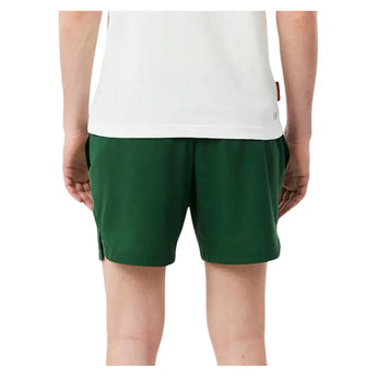 Men's Official Roland Garros Players Tennis Short Green and Sencha,Apparel,Lacoste,,,Tennis Express,GH0336-3I3-4