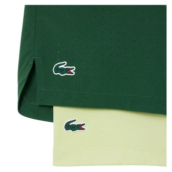 Men's Official Roland Garros Players Tennis Short Green and Sencha,Apparel,Lacoste,,,Tennis Express,GH0336-3I3-6
