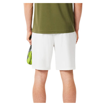 Men's Players Team Leader On Court Players Mesh 8 Inch Tennis Short White-Apparel-Lacoste-GH4775-001H25-2-Tennis Express