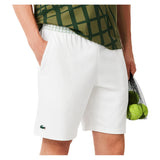 Men's Players Team Leader On Court Players Mesh 8 Inch Tennis Short White-Apparel-Lacoste-GH4775-001H25-669552Tennis Express