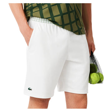 Men's Players Team Leader On Court Players Mesh 8 Inch Tennis Short White