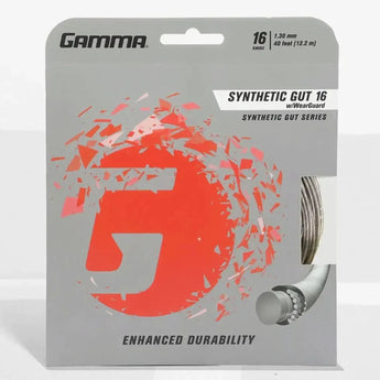 Synthetic Gut with Wearguard 16G Tennis String-Strings-Gamma-GSGW16-S-Tennis Express