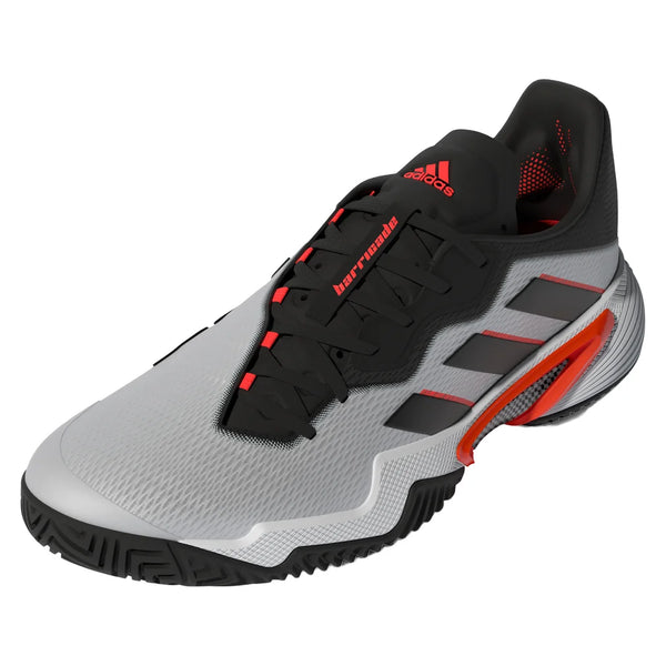 Men's Barricade Tennis Shoes Footwear White and Core Black, Adidas, White, Tennis Express, GW2964-B-WHITE-1