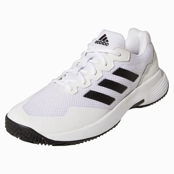 Men's GameCourt 2 Tennis Shoes Footwear White and Core Black-Footwear-Adidas-GW2991-B-X-Tennis Express