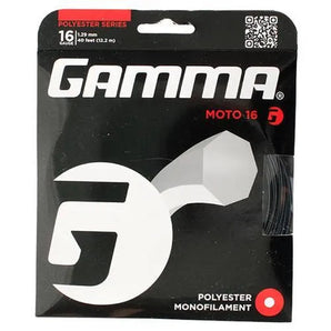 Moto 16G Tennis String Black-Strings-Gamma-GZMO16BKSET-Tennis Express