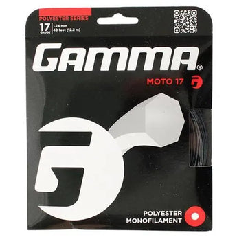Moto 17G Tennis String Black-Strings-Gamma-GZMO17BKSET-Tennis Express