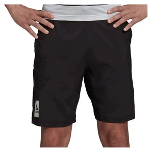 Men's Paris Ergo 9 Inch Tennis Short Black and White-Apparel-Adidas-HA2557-9-S22-Tennis Express