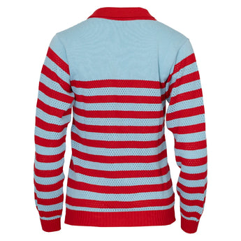Women's Haley Sweater Light Blue and Red,Apparel,Bubble,,,Tennis Express,HALS-LBR-1
