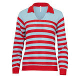 Women's Haley Sweater Light Blue and Red,Apparel,Bubble,Light Blue/Red,XS,Tennis Express,HALS-LBR