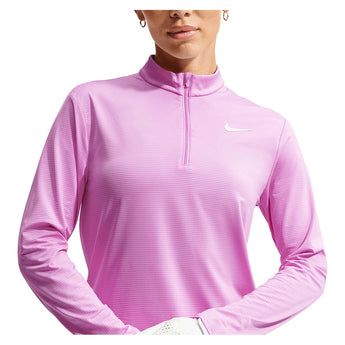 Women's Dri-FIT UV Victory Half-Zip Tennis Top Lt Magenta and White,Apparel,Nike,,,Tennis Express,HF6586-503-2