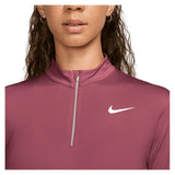 Women's Dri-FIT UV Victory 1/4-Zip Tennis Top Pink Smoke and White,Apparel,Nike,,,Tennis Express,HF6586-654_2