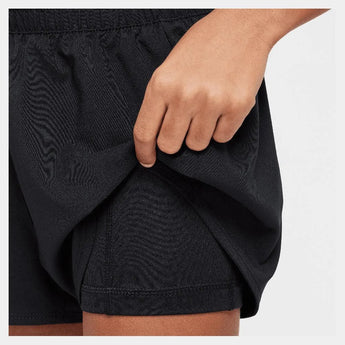 Girls' One Dri-Fit 2in1 3 inch Training Shorts Black and White-Apparel-Nike-HF8237-010-3-Tennis Express