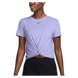 Women's One Classic Twist Short Sleeve Top Lilac Ice and Black-Apparel-Nike-HJ1054-533_3-Tennis Express