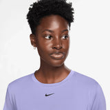 Women's One Classic Twist Short Sleeve Top Lilac Ice and Black-Apparel-Nike-HJ1054-533_5-Tennis Express