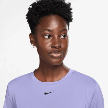 Women's One Classic Twist Short Sleeve Top Lilac Ice and Black-Apparel-Nike-HJ1054-533_5-Tennis Express