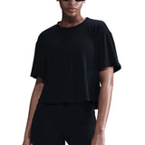 Women's One Relaxed Dri-FIT Cropped Short Sleeve Top,Apparel,Nike,XS,BLACK/ANTHRACITE,Tennis Express,HJ1065-Black