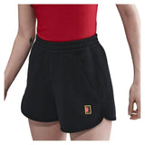 Women's Court Heritage Mid-Rise Fleece Tennis Shorts Black-Apparel-Nike-HJ8990-010-Tennis Express