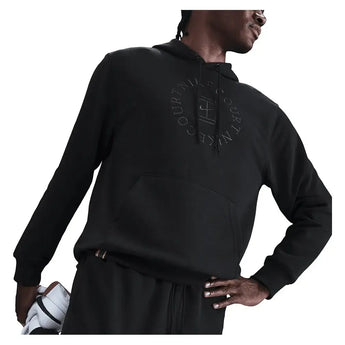 Men's Court Dri-FIT Heritage Fleece Pullover Tennis Hoodie Black and Anthracite-Apparel-Nike-HM6759-010_2-Tennis Express