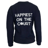 Women's Happiest On The Court Tennis Sweatshirt Navy and White-Apparel-CourtLife-HOC-TEN-NA-F24-q-Tennis Express