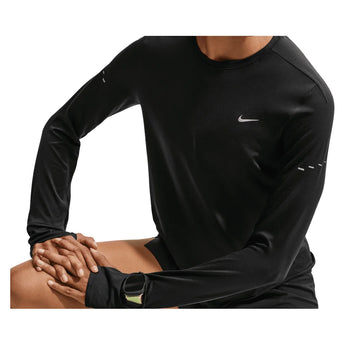Women's Swift Dri-FIT UV Long-Sleeve Crew-Neck Running Top Black and Reflective Silver, Nike, Tennis Express, HQ0503-010H26-5