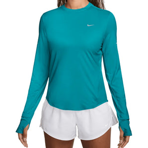 Women's Swift Dri-FIT UV Long-Sleeve Crew-Neck Running Top, Nike, 300 Energy/Reflective Silver, Tennis Express, HQ0503-H26-300-ENERGY-REFLECTIVE-SILVER-1