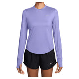 Women's Swift Dri-FIT UV Long-Sleeve Crew-Neck Running Top, Nike, 580 Purple Pulse/Reflective Silver, Tennis Express, HQ0503-H26-580-PURPLE-PULSE-REFLECTIVE-SILVER-1