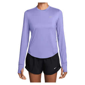Women's Swift Dri-FIT UV Long-Sleeve Crew-Neck Running Top, Nike, 580 Purple Pulse/Reflective Silver, Tennis Express, HQ0503-H26-580-PURPLE-PULSE-REFLECTIVE-SILVER-1