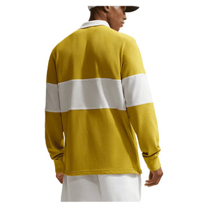 Men's Court Heritage Long Sleeve Tennis Polo Saffron Quartz and Sail-Apparel-Nike-HQ1748-389-4-Tennis Express