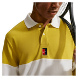 Men's Court Heritage Long Sleeve Tennis Polo Saffron Quartz and Sail-Apparel-Nike-HQ1748-389-6-Tennis Express