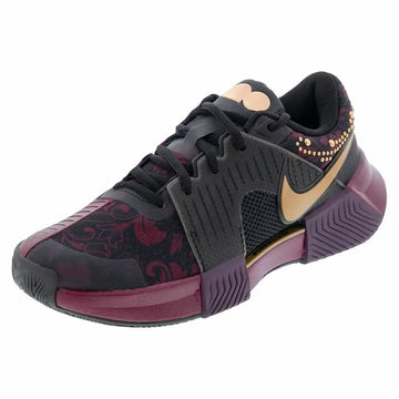 Women's Naomi Osaka Zoom GP Challenge 1 Tennis Shoes Bordeaux and Metallic Gold