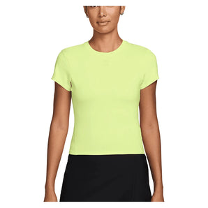 Women's Court Dri-FIT Advantage Short Sleeve Tennis Top Lt Lemon Twist and Black-Apparel-Nike-HQ2994-736_1-705123Tennis Express