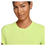 Women's Court Dri-FIT Advantage Short Sleeve Tennis Top Lt Lemon Twist and Black-Apparel-Nike-HQ2994-736_2-Tennis Express