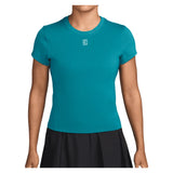Women's Court Dri-FIT Advantage Short Sleeve Tennis Top, Nike, 372 Bright Spruce/White, Tennis Express, HQ2994-H26-372-BRIGHT-SPRUCE-WHITE-1