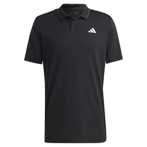 Men's Club Pique Tennis Polo Black-Apparel-Adidas-HS3246-S23-1-Tennis Express