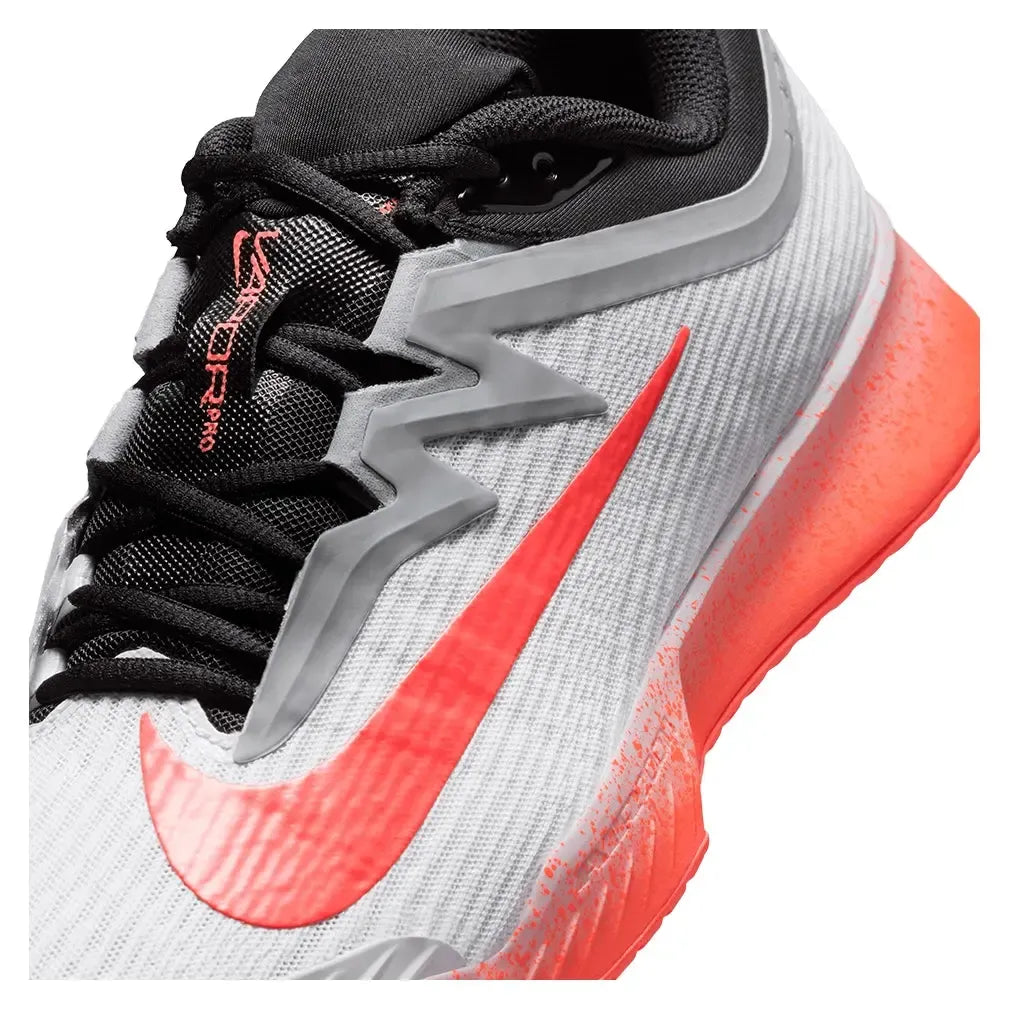Men's Zoom Vapor Pro 3 Premium Tennis Shoes White and Hot Lava