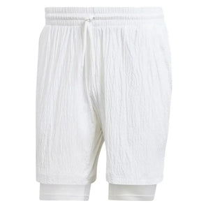 Mens Seersucker AeroReady Pro Tennis Short White-Apparel-Adidas-IA7101-F23-Tennis Express