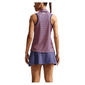 Women's Dri-FIT Victory Sleeveless Print Tennis Polo-Apparel-Nike-IB0321-410_2-Tennis Express