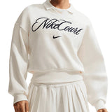 Women's Court Collection French Terry Tennis Crew Sail and Midnight Navy-Apparel-Nike-IB0757-133-705571Tennis Express