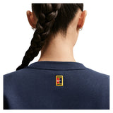 Women's Court Collection French Terry Tennis Crew Midnight Navy and Sail-Apparel-Nike-IB0757-410_2-Tennis Express