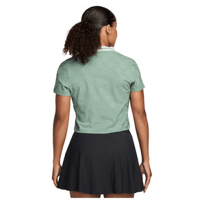 Women's Dri-FIT Court Collection Cropped Tennis Polo Steam and Barely Green,Apparel,Nike,,,Tennis Express,IB0772-006-2