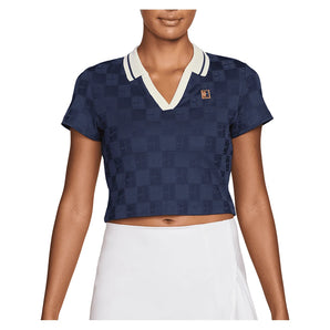 Women's Dri-FIT Court Collection Cropped Tennis Polo Midnight Navy and Sail-Apparel-Nike-IB0772-410S26-705601Tennis Express